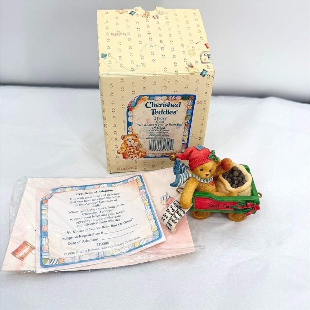 Cherished Teddies Figurine Colin Coal Car Train The Santa Express 219088